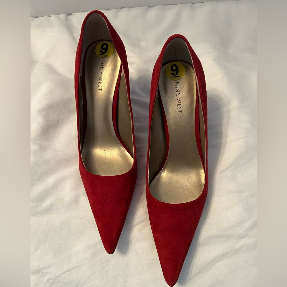 Nine West Vibrant Red Pointed Heels
